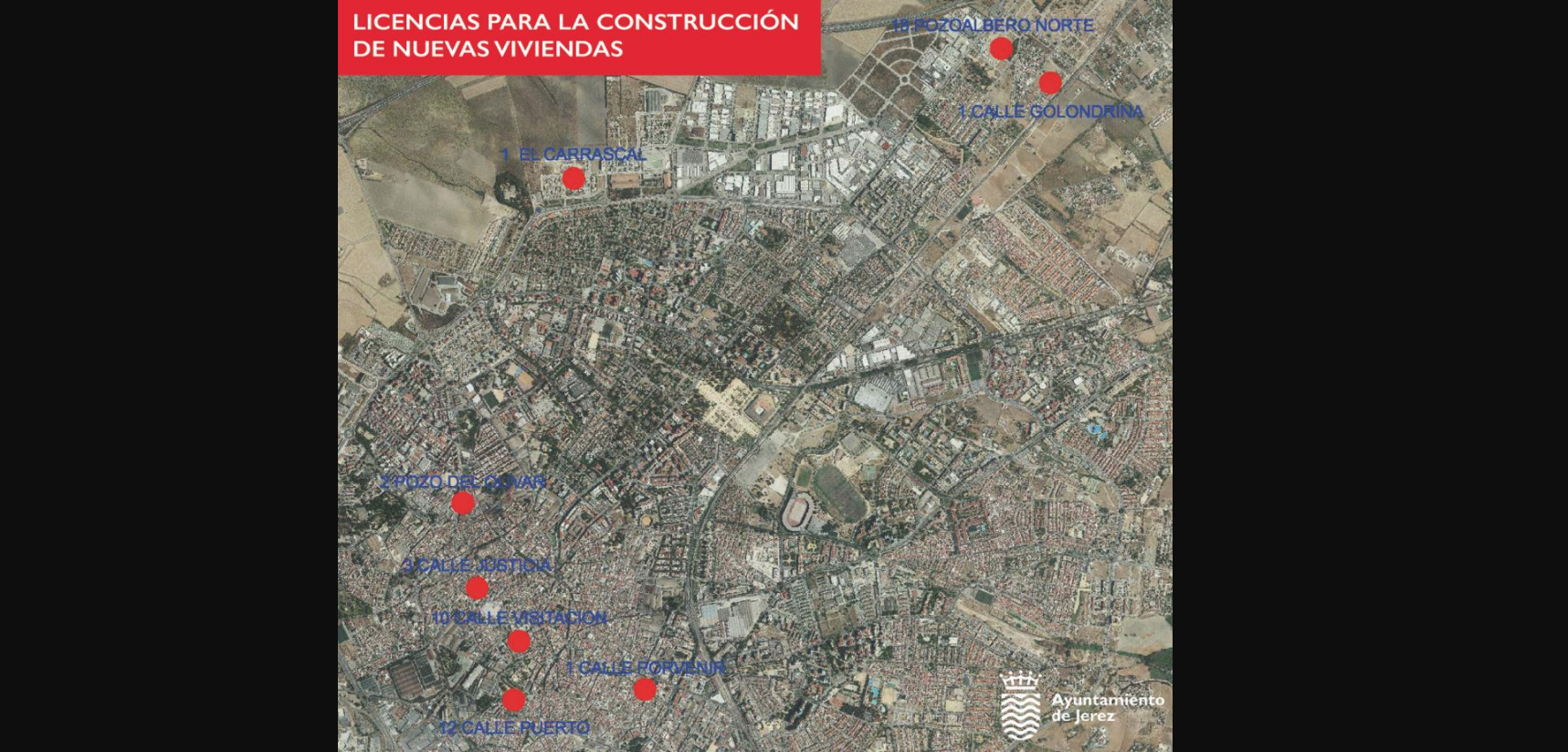 Las zonas donde se construirán las nuevas viviendas en Jerez.