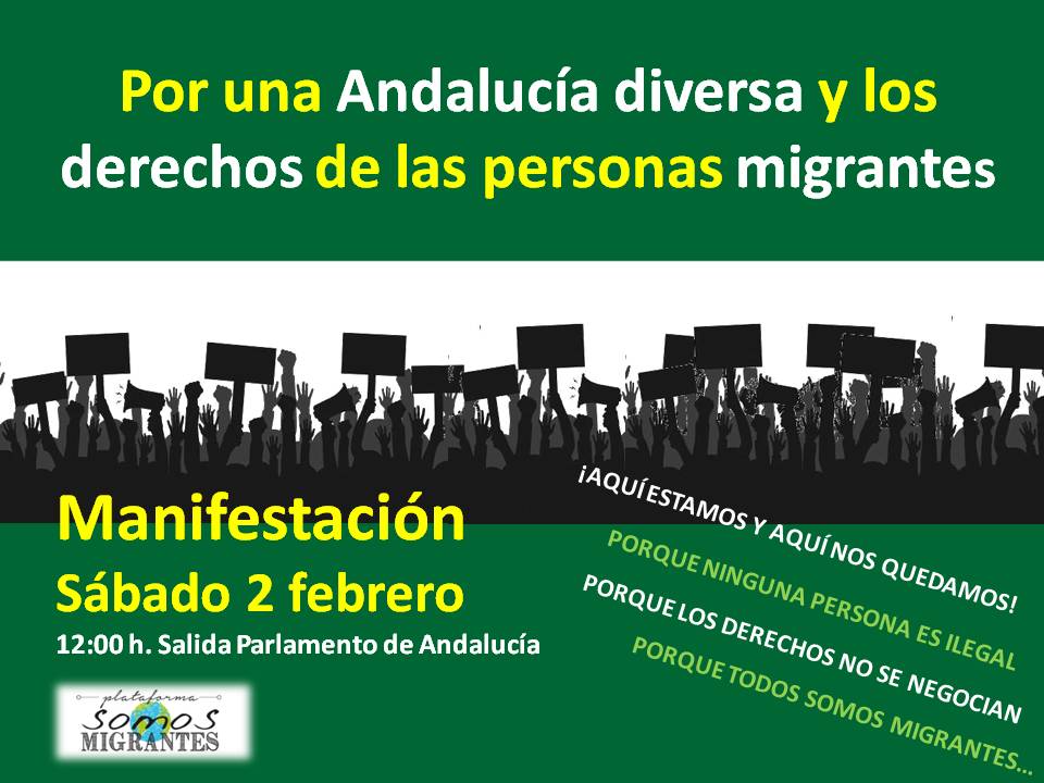 Cartel MANIFESTACION 2 FEB 2019 SOMOS MIGRANTES