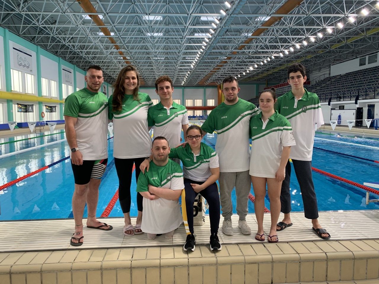La selección andaluza de natación adaptada, en el campeonato celebrado en Cádiz.