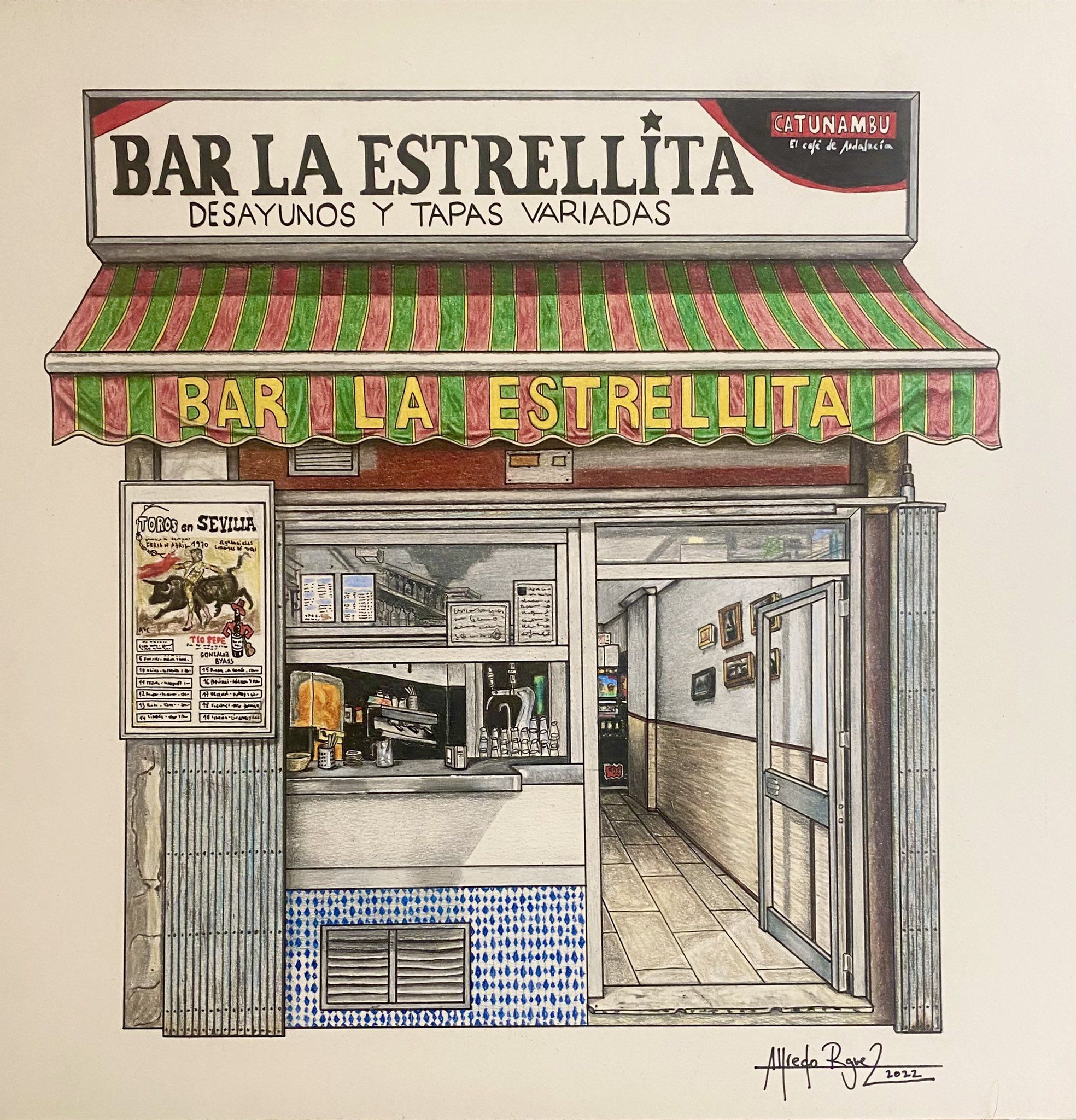 Casa Eme, El Tremendo o La Estrellita: los dibujos que conservarán para siempre los bares (perdidos) de Sevilla.