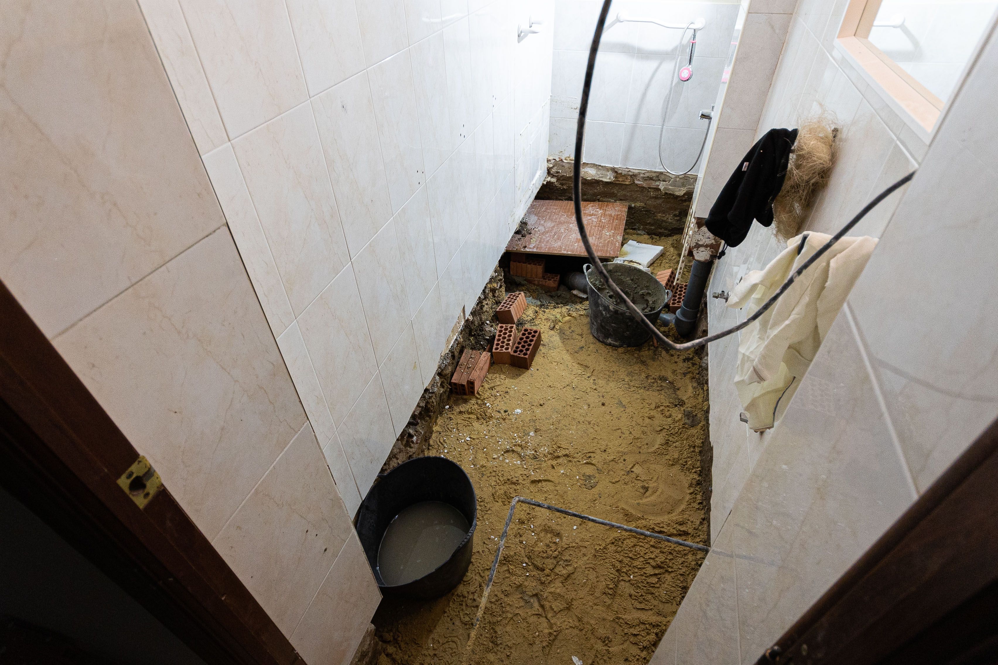 Interior de una de las casas en obras.