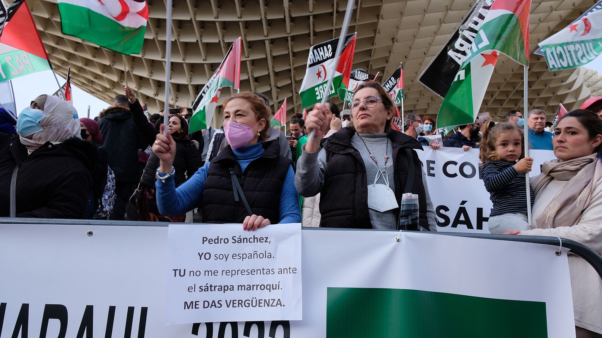 Concentración en Sevilla en defensa del Sáhara Occidental.