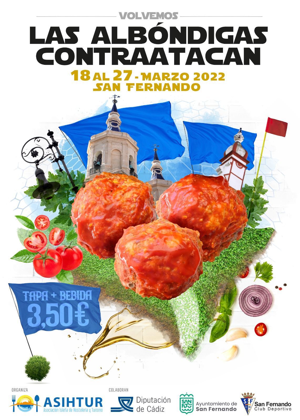 Cartel de la Ruta de la albóndiga 2022 de San Fernando.