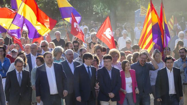 Los máximos dirigentesl del independentismo catalán del 1O. FOTO: LEVANTE. 