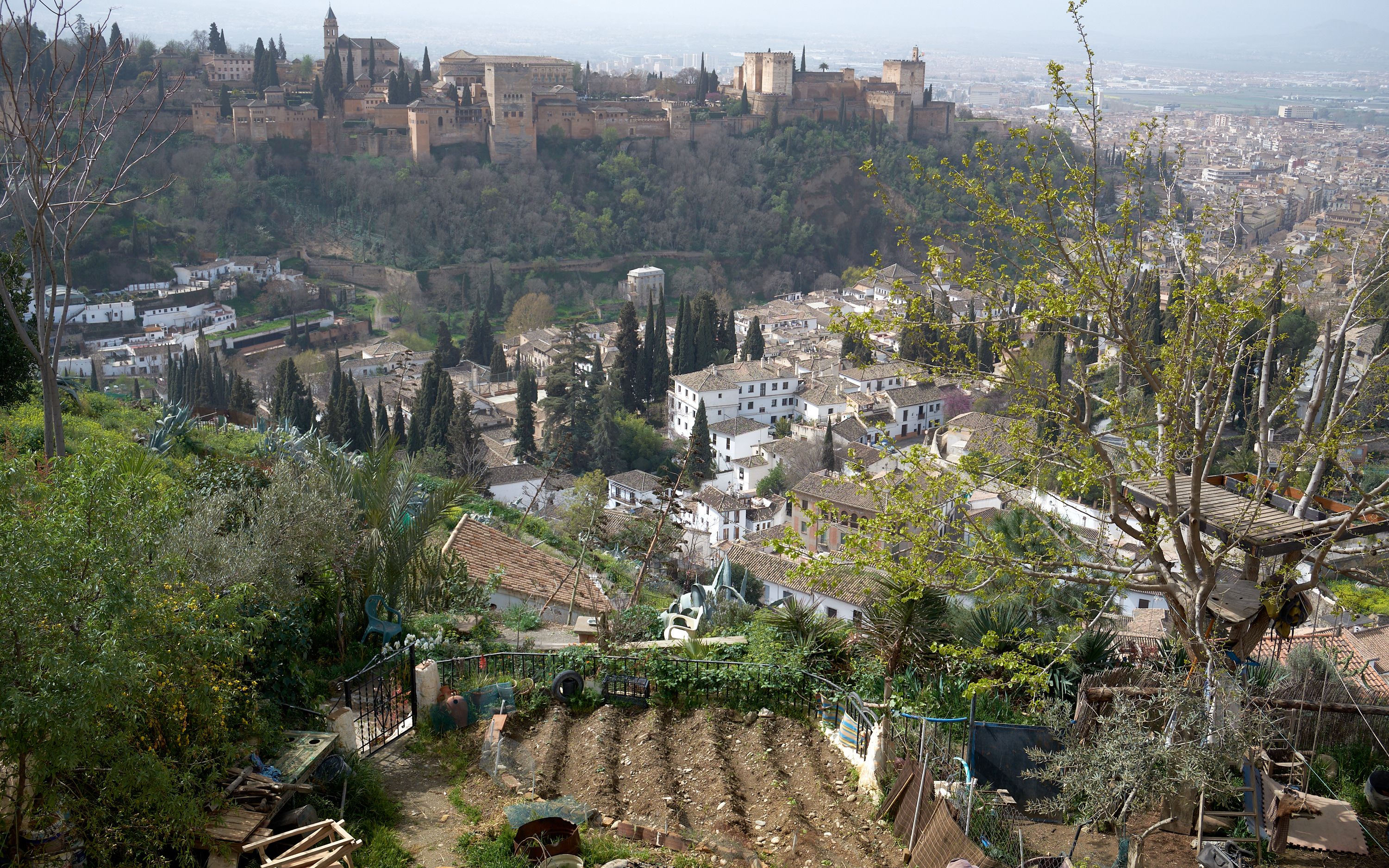 Panorámica del cerro de San Miguel, en Granada.