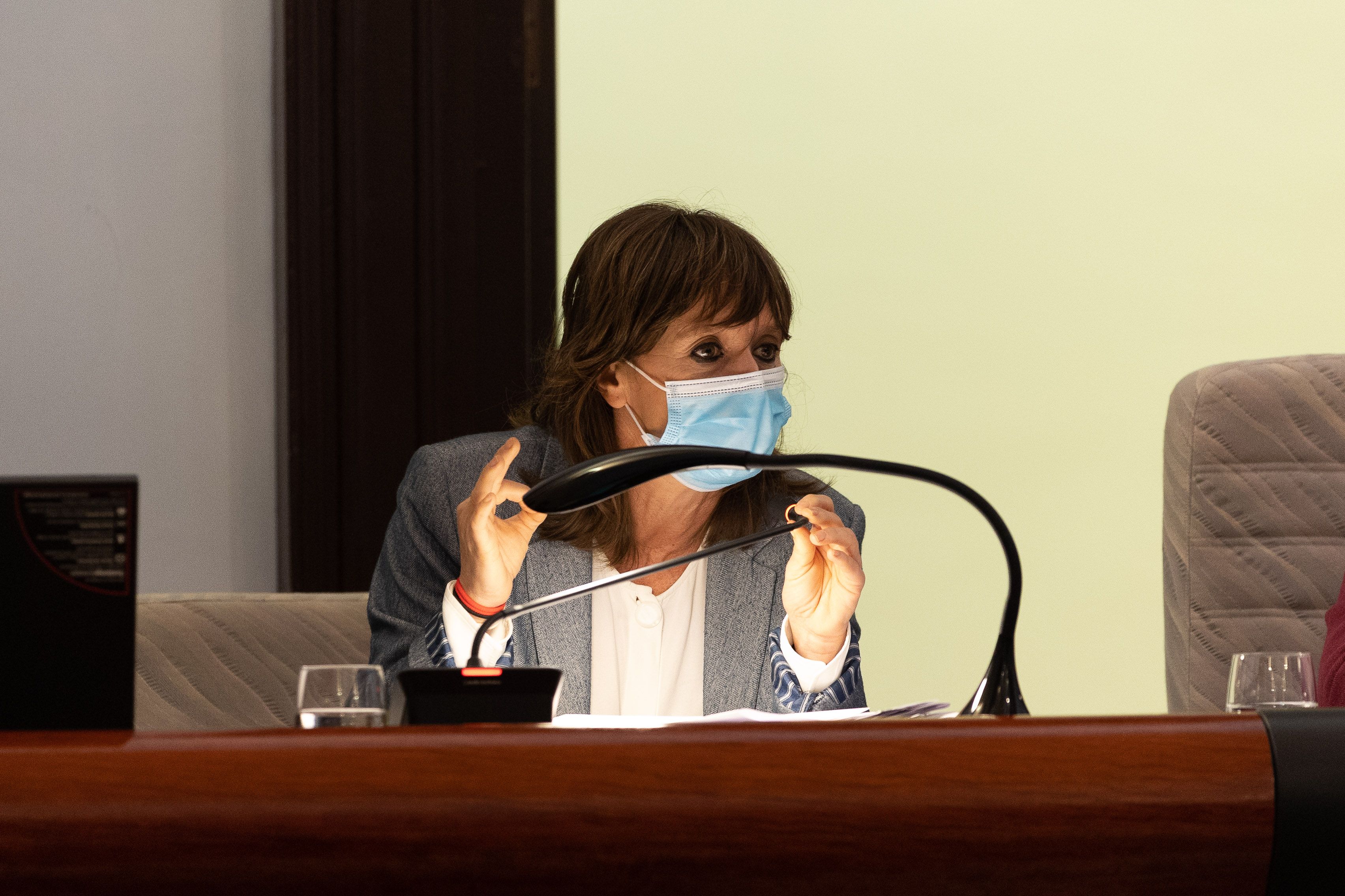 Laura Álvarez, responsable de gestión de los fondos de la Edusi, en el pasado pleno de marzo en el Ayuntamiento de Jerez.