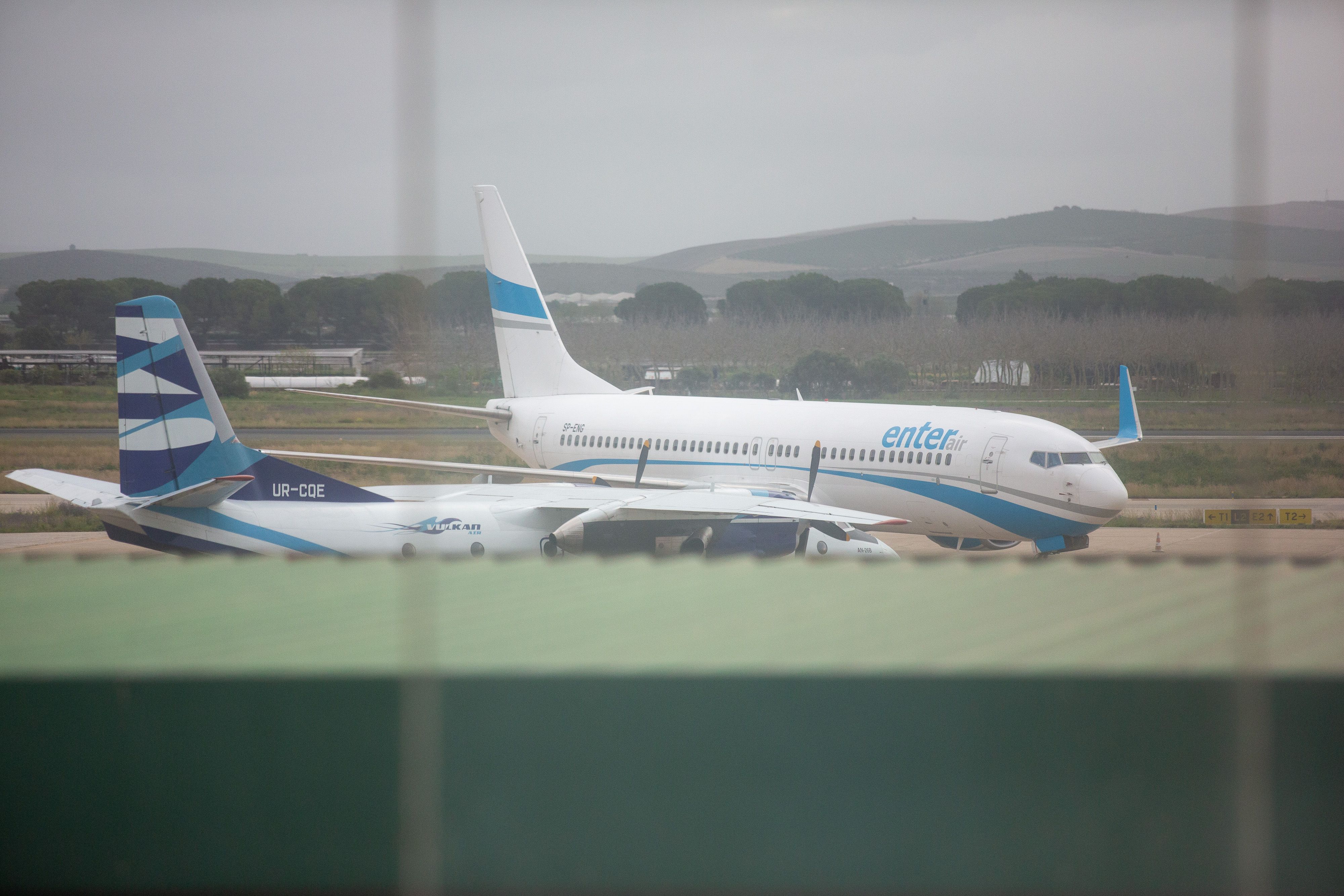 Aviones en el Aeropuerto de Jerez.