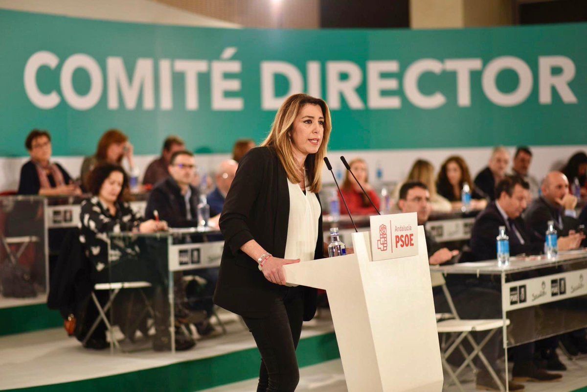 Susana Díaz, a principios de febrero, en el último comité director del PSOE-A. FOTO: PSOE-A