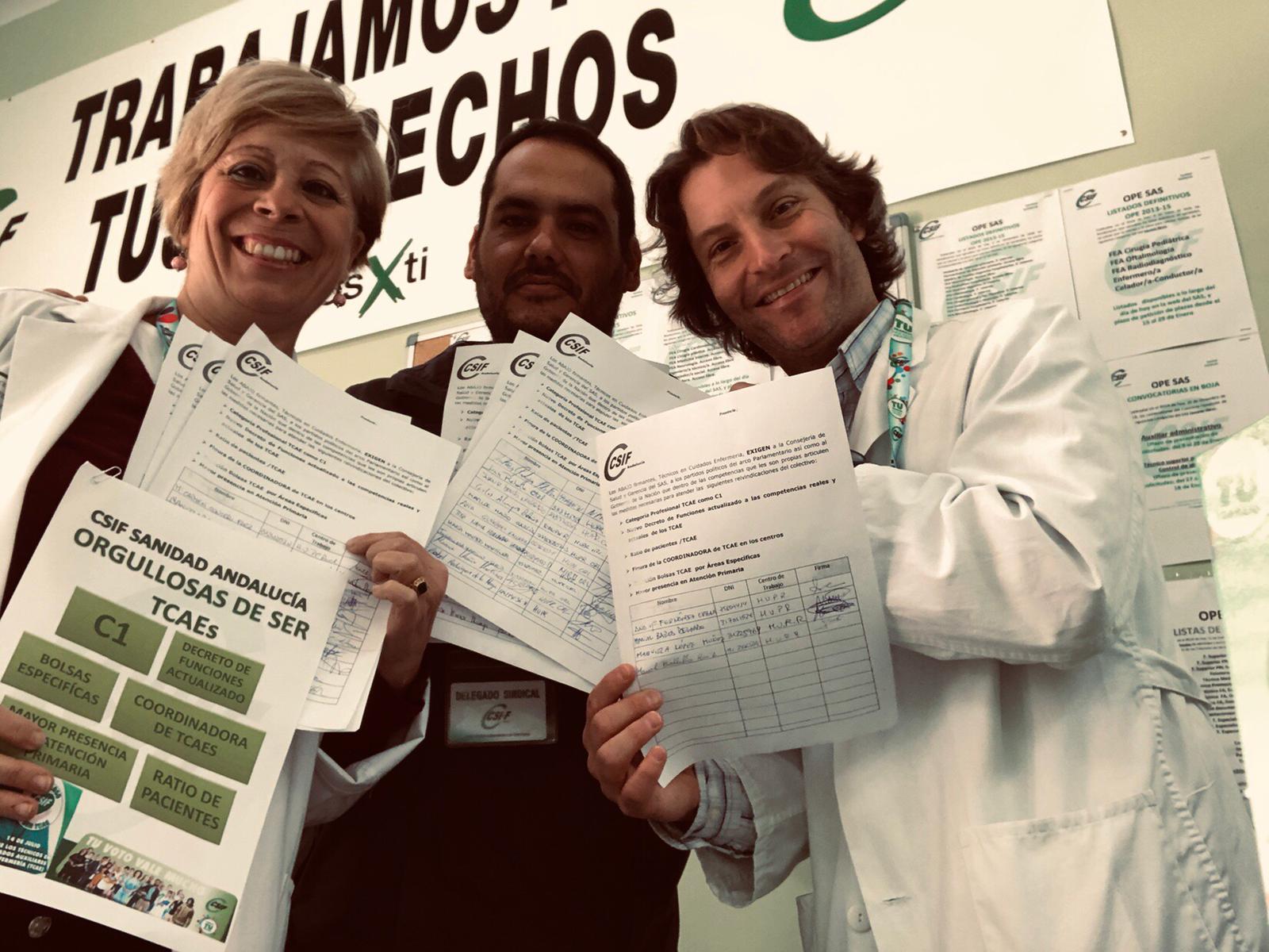 Algunos de los delegados de CSIF del sector de la sanidad en Cádiz. FOTO: CSIF CÁDIZ. 