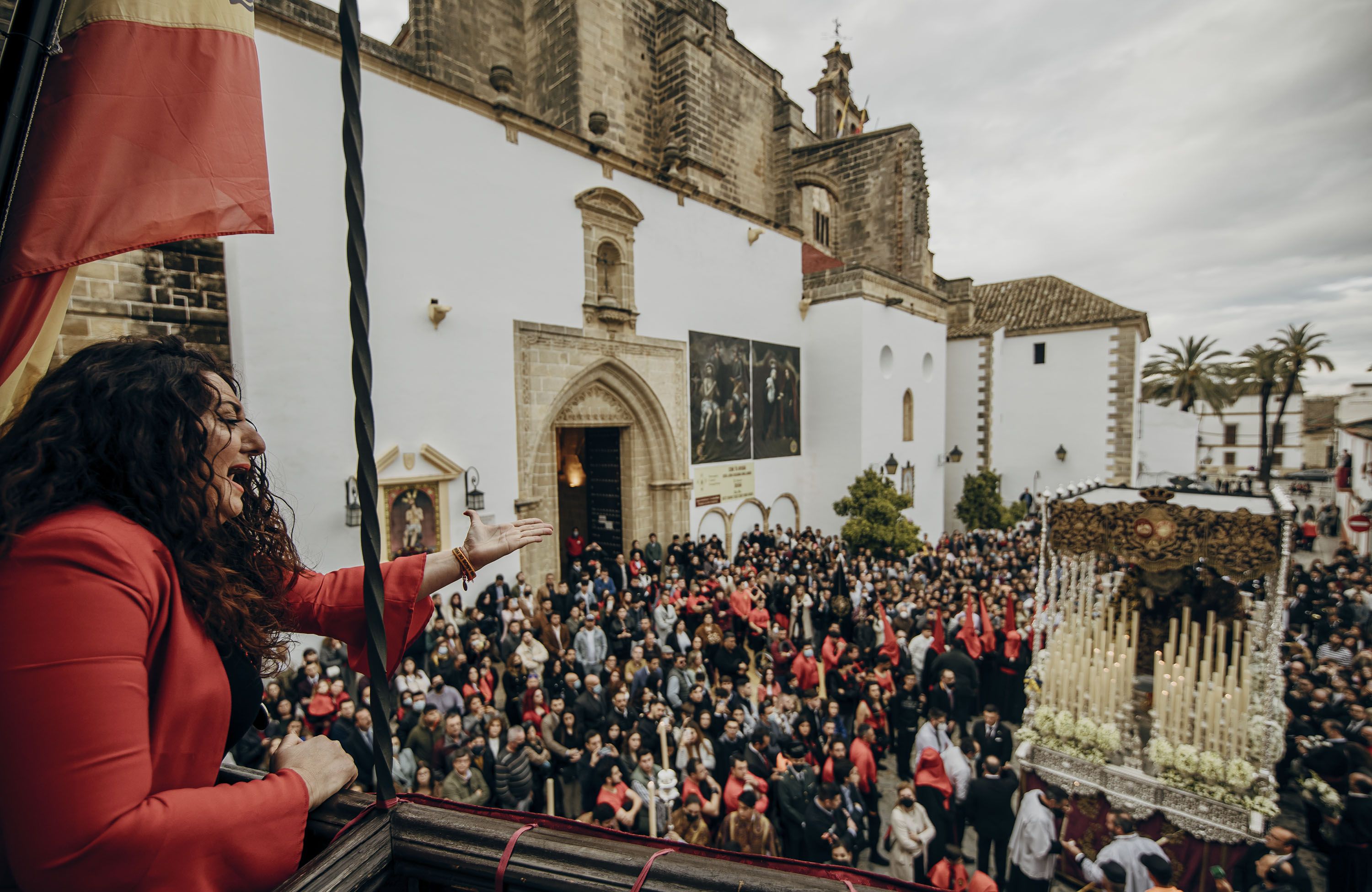 La Virgen del Desconsuelo, el pasado Martes Santo, en la plaza de San Mateo