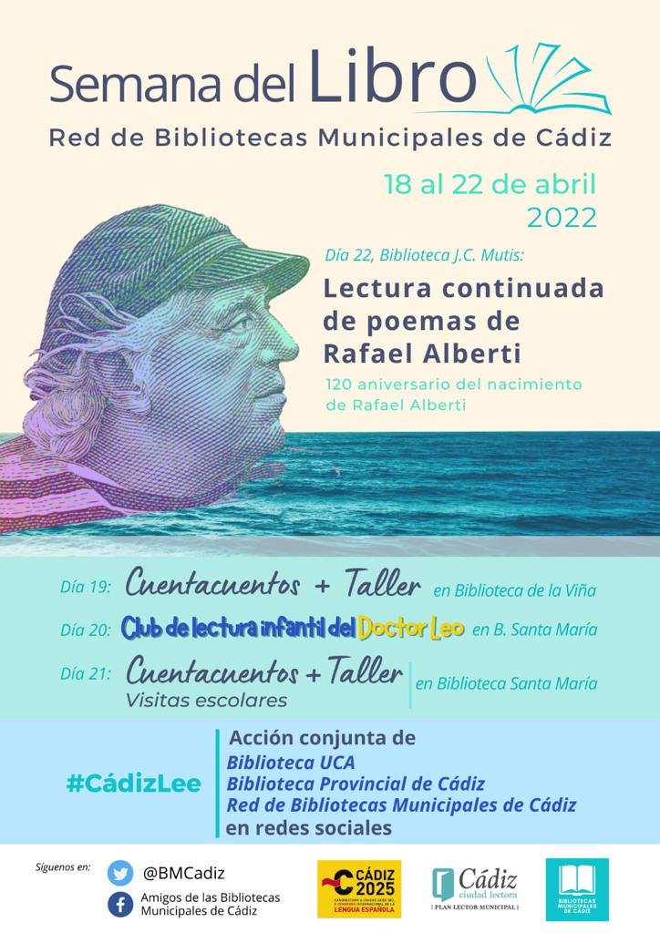 Cartel de la Semana del libro en Cádiz.
