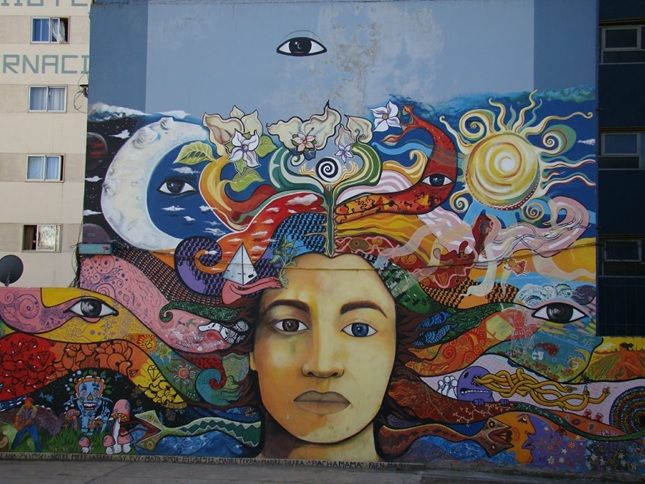 Mural de la Pachamama, en San Carlos de Bariloche (Argentina). (Fotografía: Verónica Boletta)
