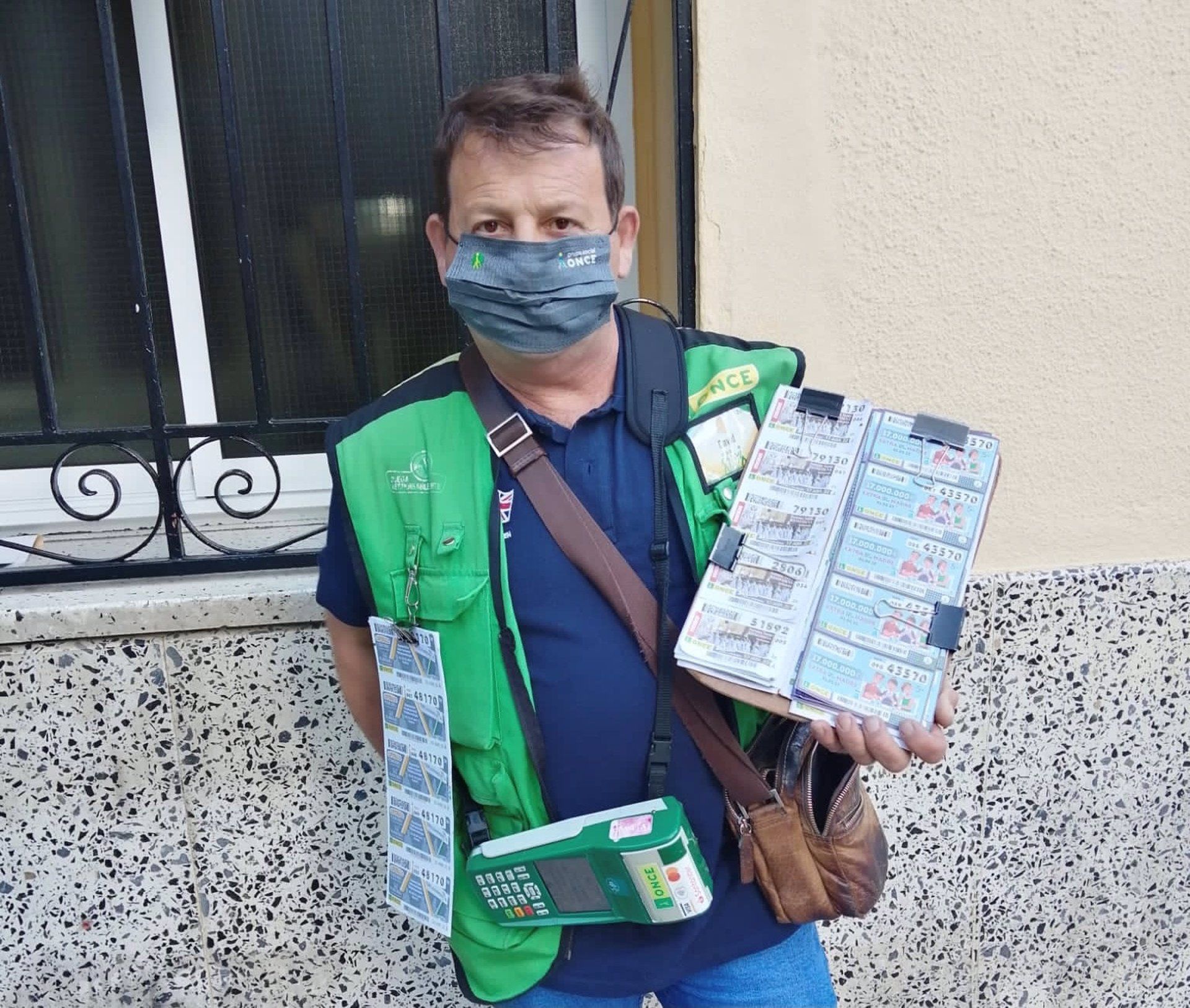 David Serrano, vendedor de la ONCE de Grazalema que sustituía a un compañero en Ubrique.