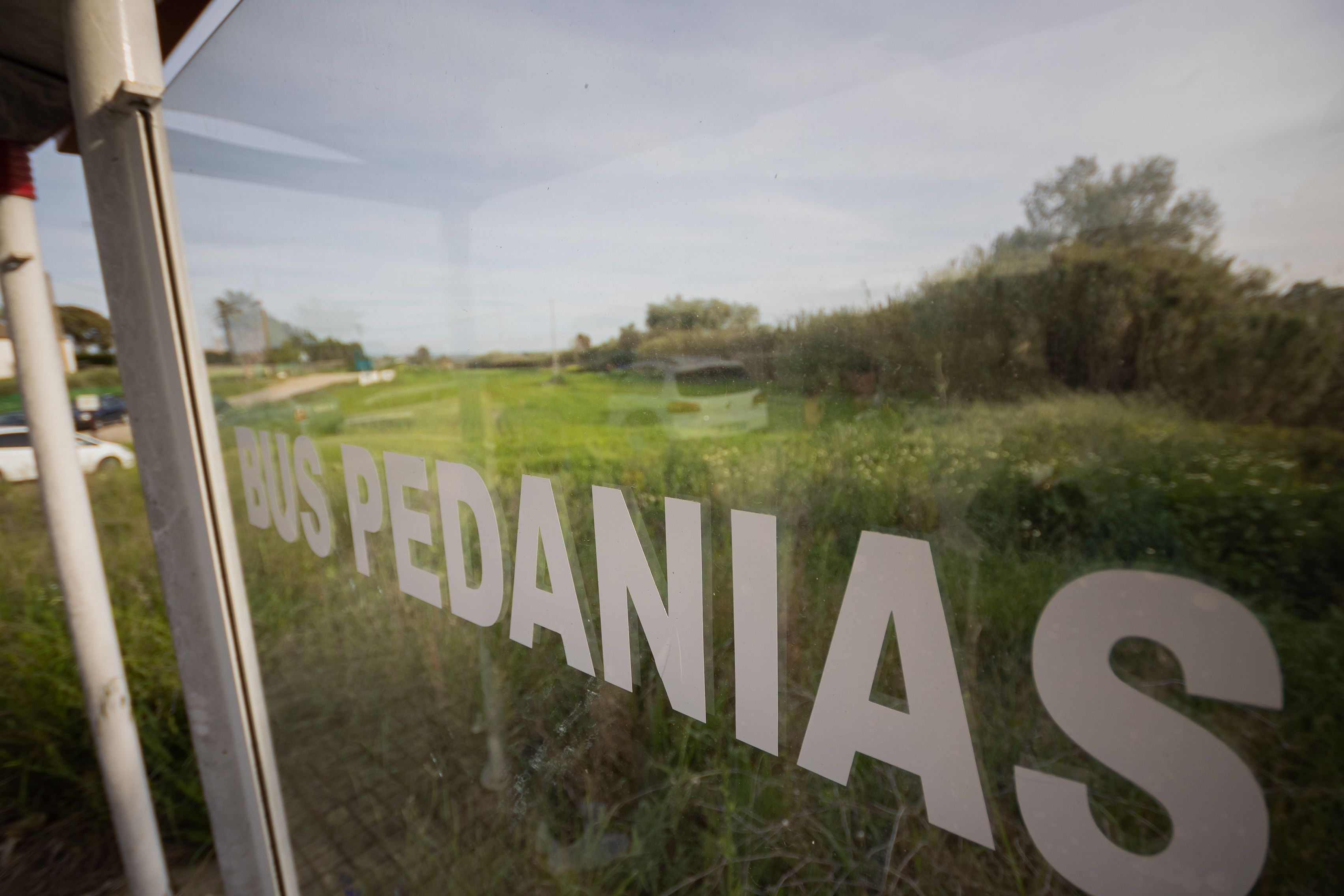 Parada de autobús en La Barca, ELA de Jerez, en una imagen de archivo.