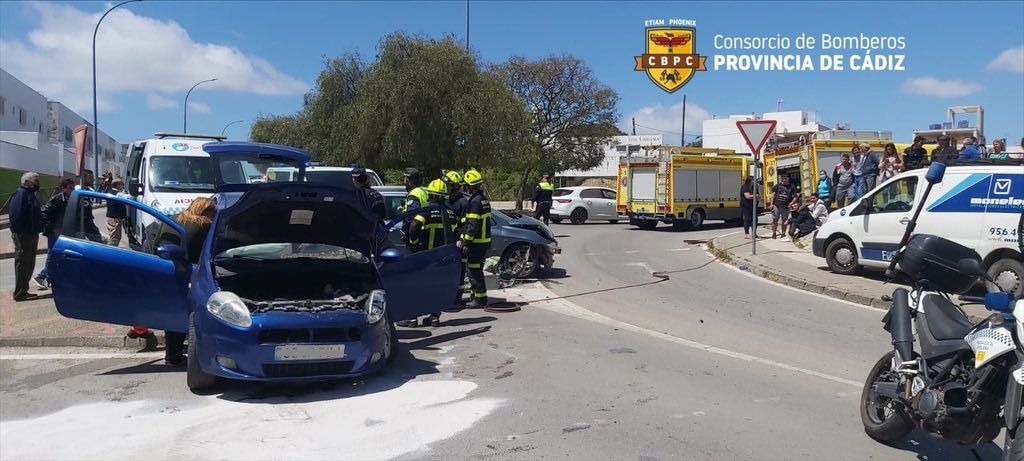 El accidente de tráfico que ha tenido lugar en Chiclana.