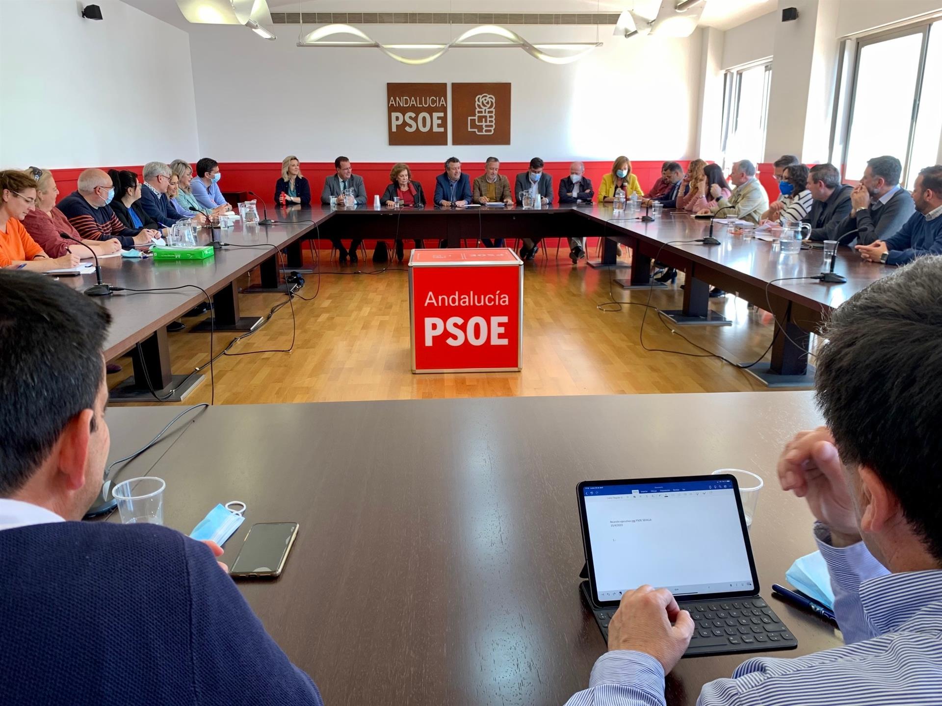 Ejecutiva del PSOE de Sevilla, celebrada este lunes.
