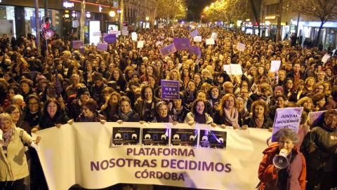 Manifestación feminista del 8M del 2018 en Córdoba.