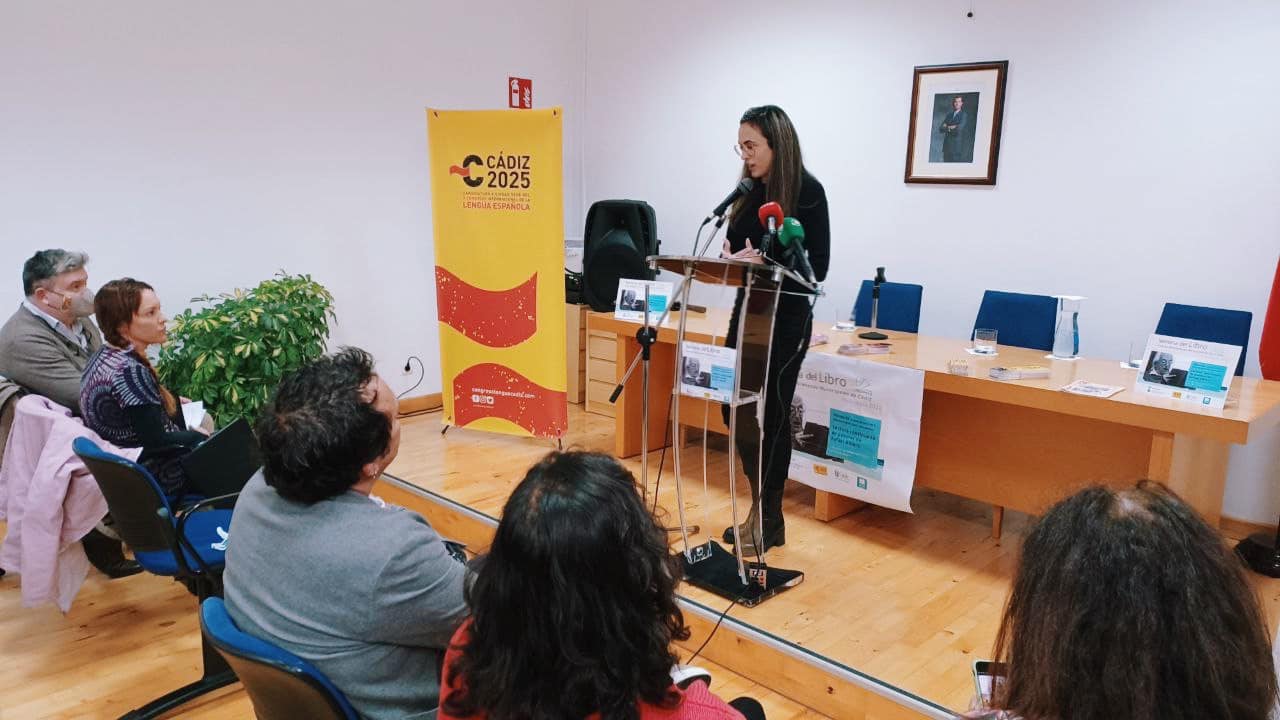 Cazalilla, delegada en el Ayuntamiento de Cádiz, en un acto la semana pasada por el Día del Libro.