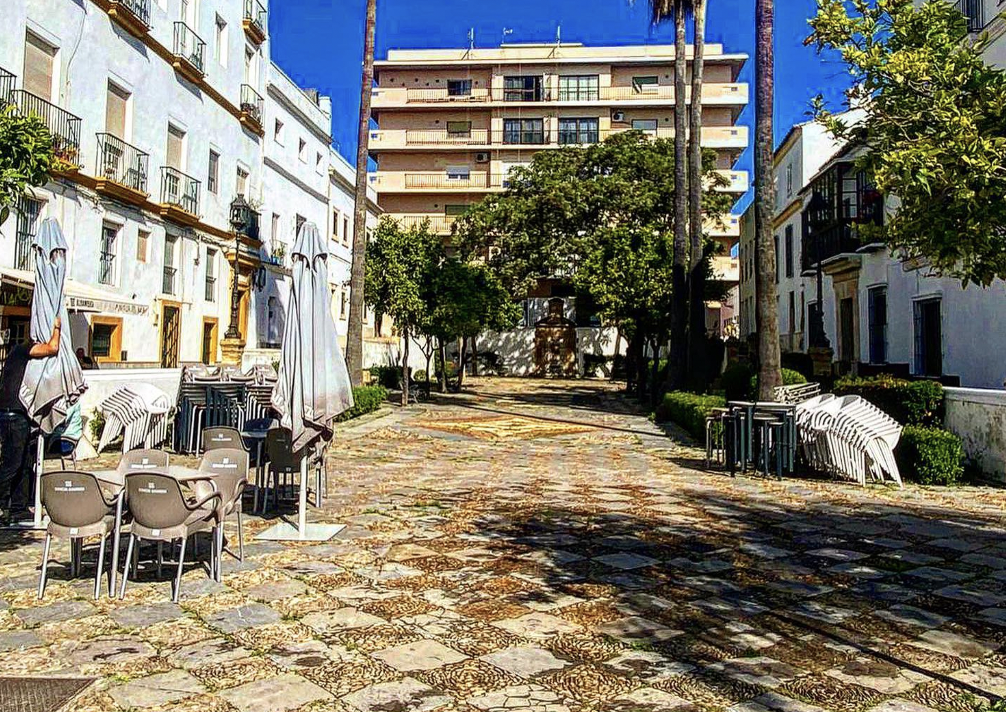 Plaza de Colón tras la retirada del kiosko.