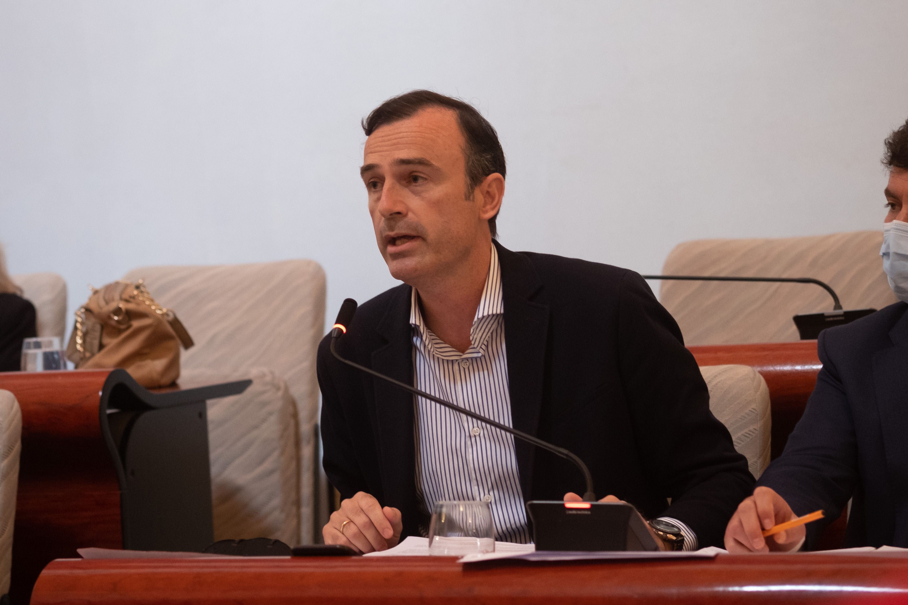 Méndez, de Ciudadanos, en el pasado pleno de abril en el Ayuntamiento de Jerez.