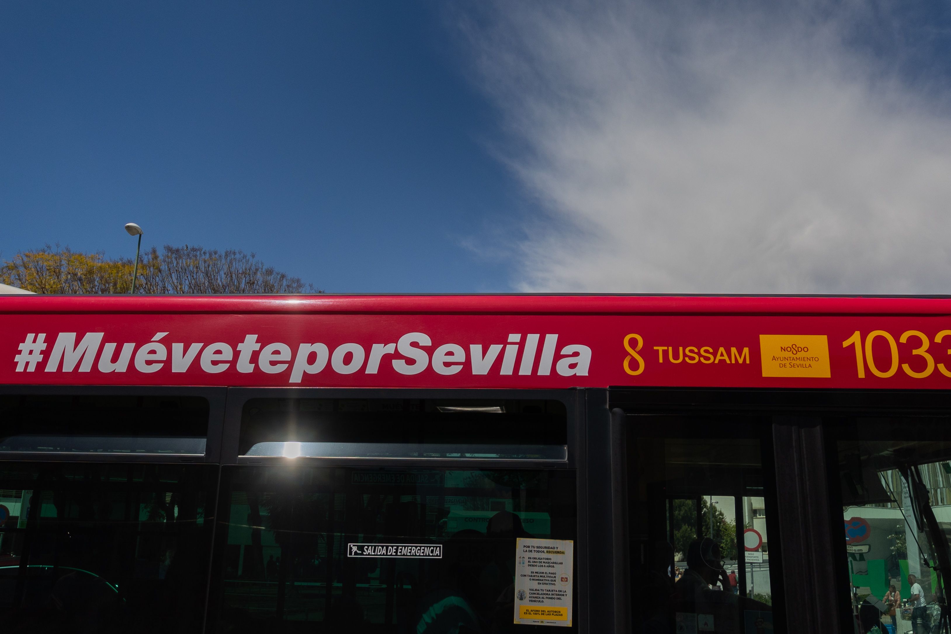 Uno de los autobuses que se pueden ver por Sevilla.
