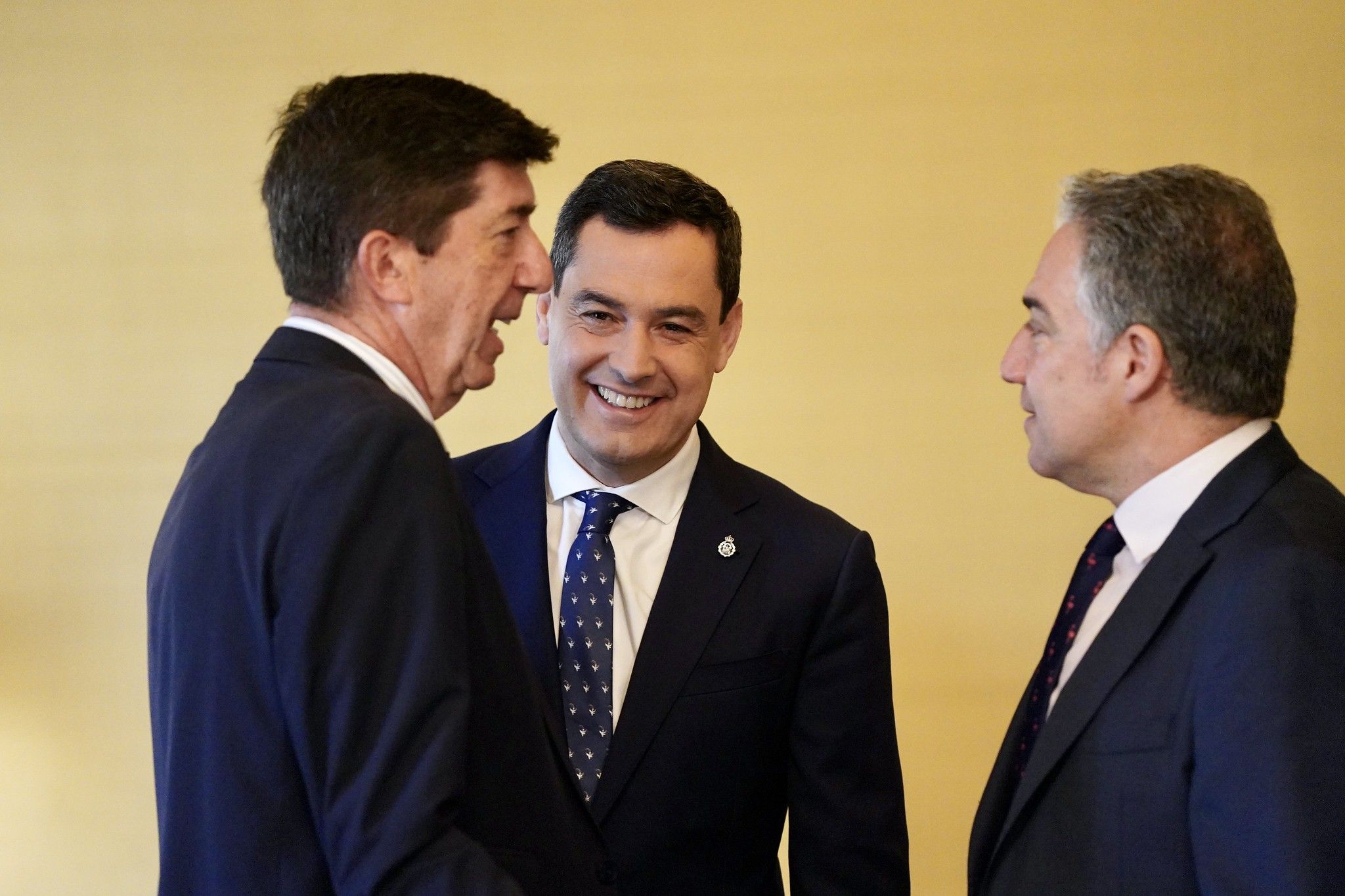 Moreno, Marín y Bendodo, máximos responsables actualmente de la Junta, pertenecientes a PP y Cs, en una imagen reciente.
