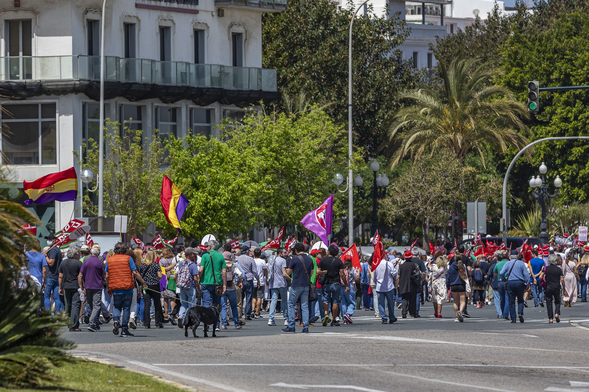 Manifestación por el Primero de Mayo convocada por los sindicatos en Cádiz.