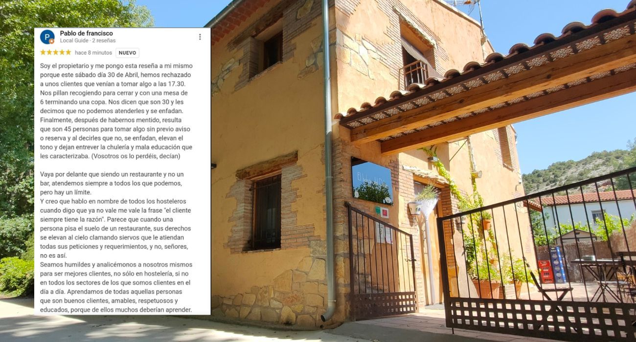 El balcón del dulce, restaurante del que es dueño un hostelero que ha realizado una reseña sobre su negocio.