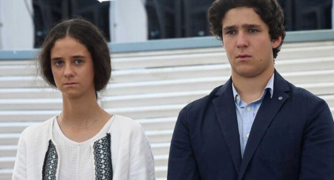 Froilán, el nieto del rey emérito, junto a su hermana, en una imagen de archivo.