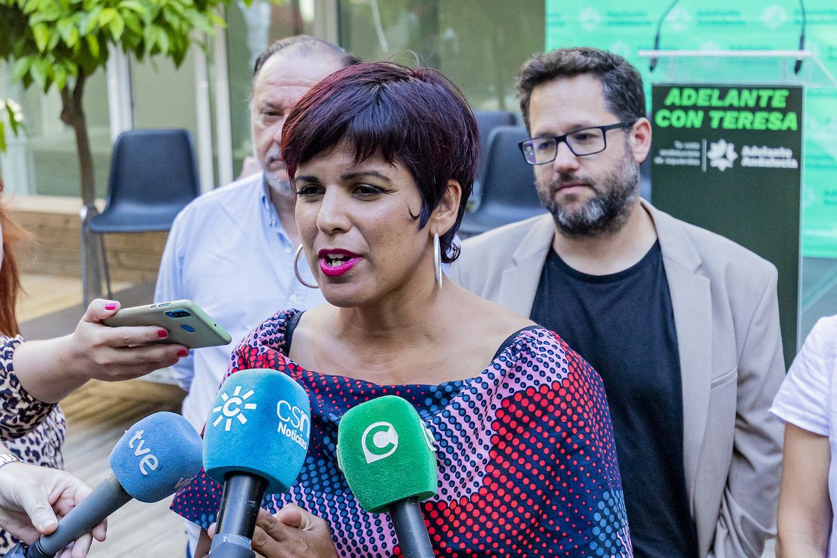 Teresa Rodríguez presentando las listas de Adelante Andalucía.