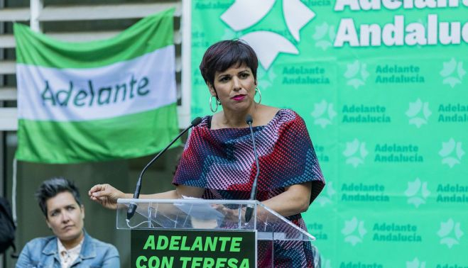 Teresa Rodríguez en un acto reciente en Cádiz para presentar la lista electoral.
