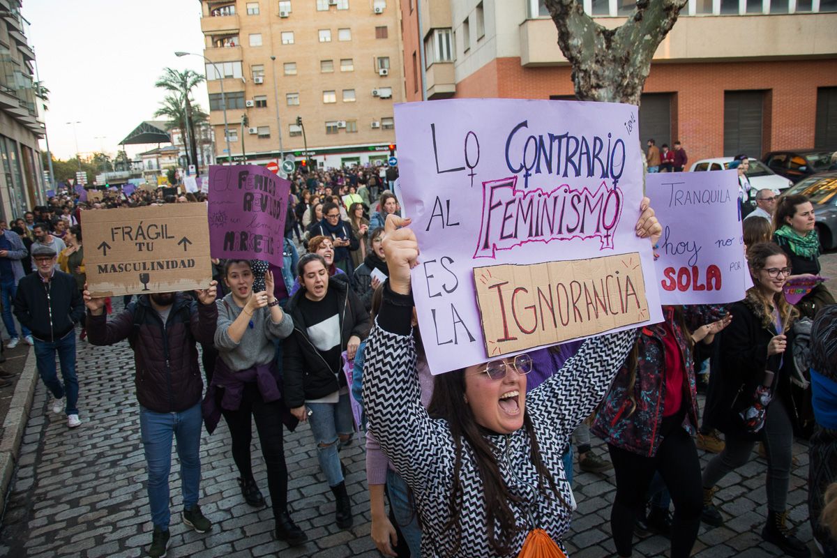 Uno de los carteles de la manifestación del 8M de 2019 en Jerez. FOTO: MANU GARCÍA