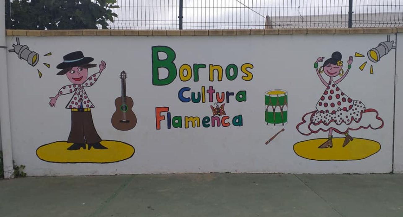 Una de las fachadas del CEIP San Juan de Ribera de Bornos.