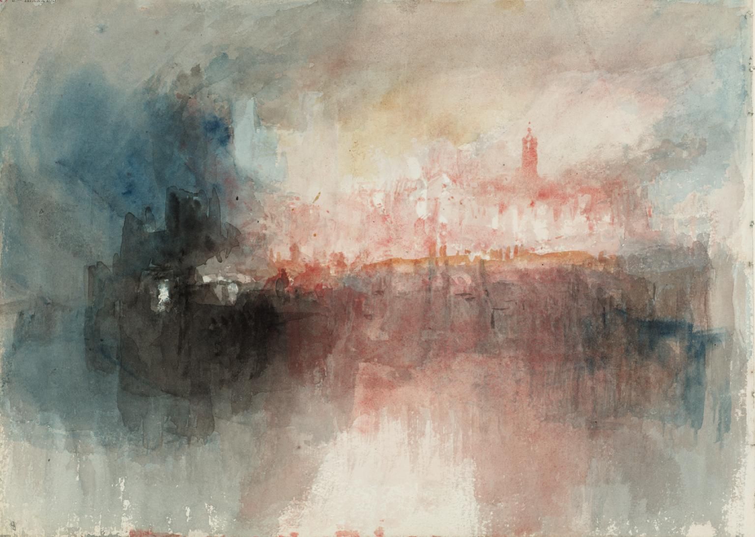 Fire at the Grand Storehouse of the Tower of London 1841, de Joseph Mallord William Turner (1775-1851)