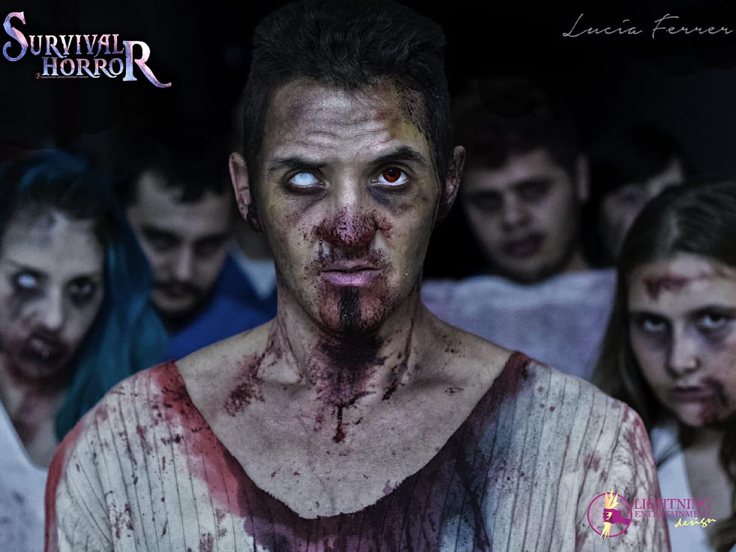 Varios actores de una pasada Survival Horror. FOTO: SURVIVAL HORROR/ LUCÍA FERRER. 