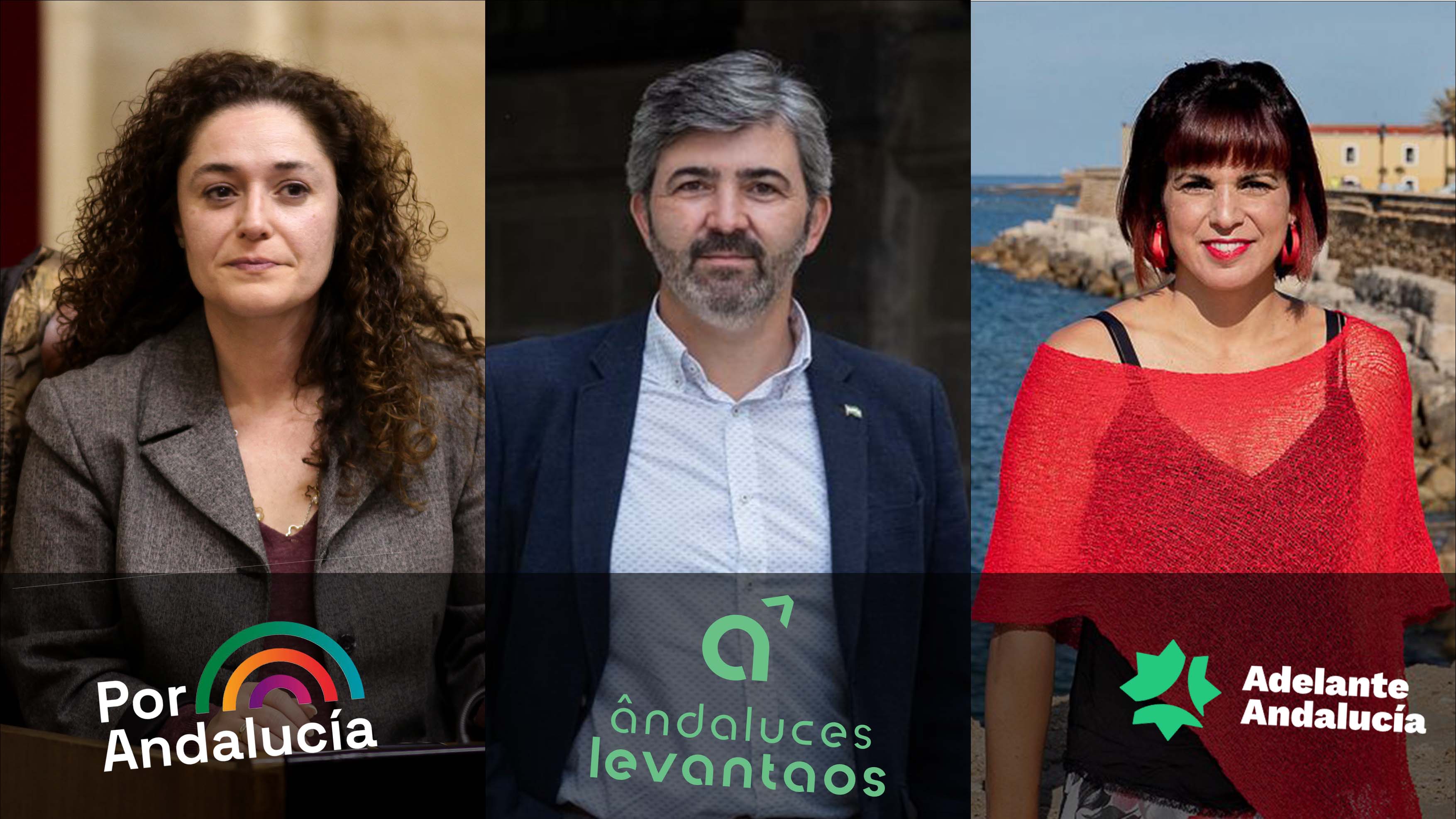 Las tres coaliciones a la izquierda del PSOE que se presentan a las elecciones.