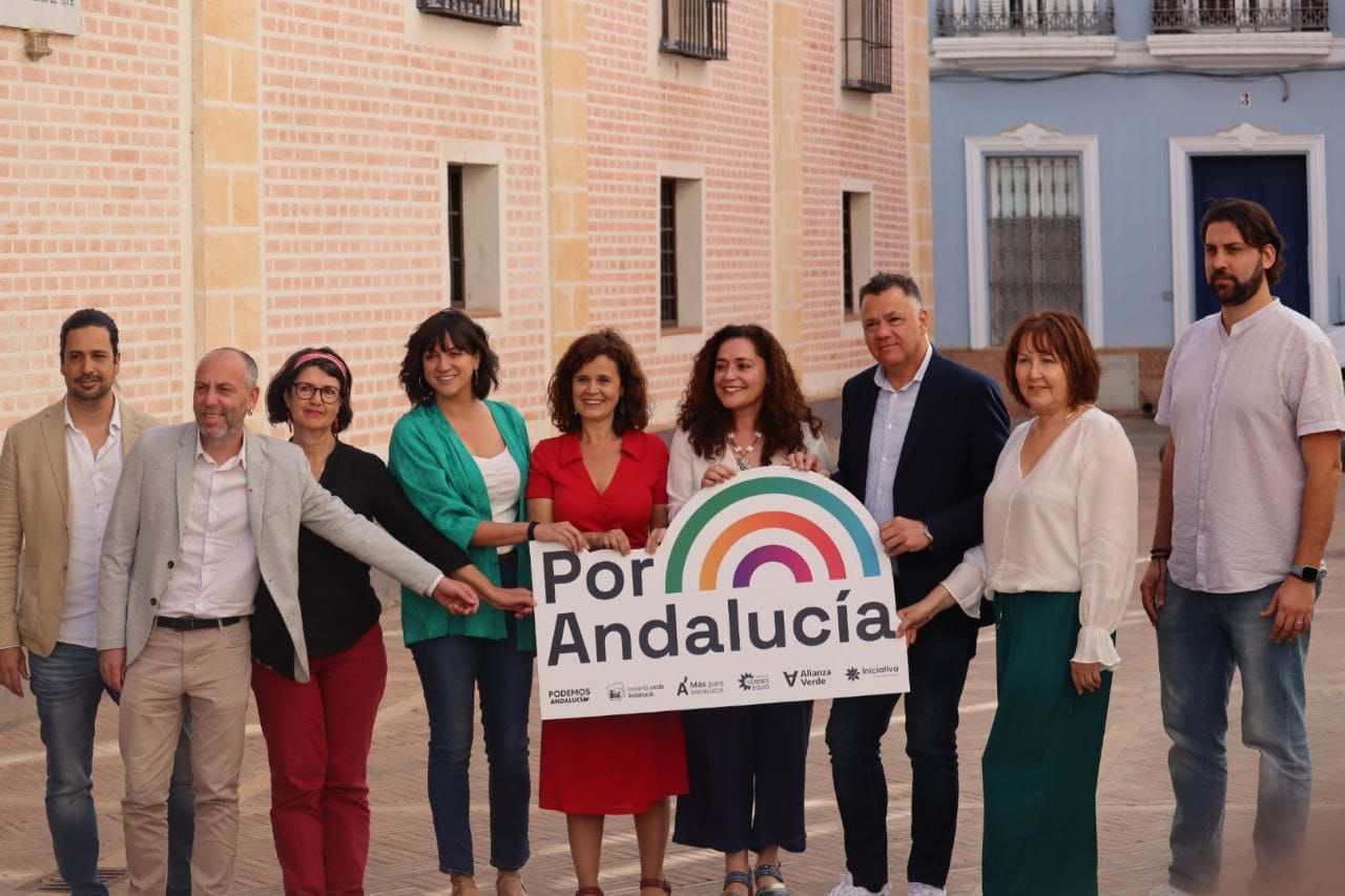 Los representantes de las formaciones que componen Por Andalucía.