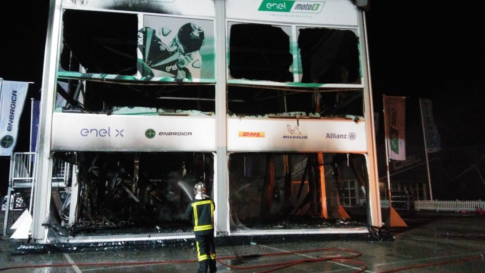 Una fotografía del incendio en el Circuito de Jerez. 