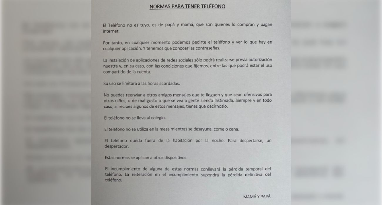 Las normas para tener teléfono que le ha puesto un juez de Málaga a su hija. 