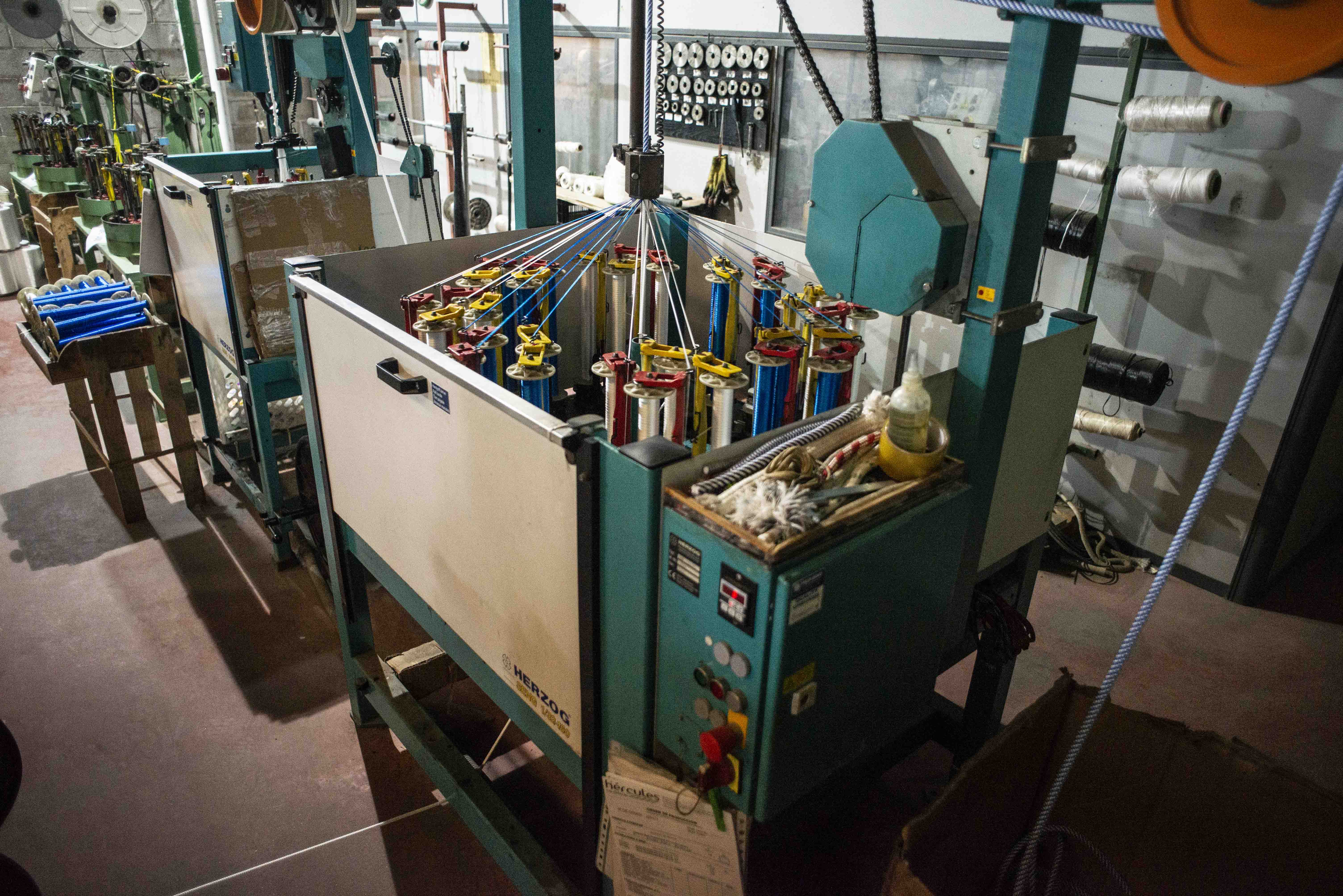 Maquinaria en la cordelería Hércules.