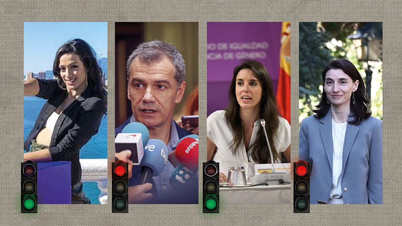 Voces y afonías  Chanel, Toni Cantó, Irene Montero y Pilar Llop.