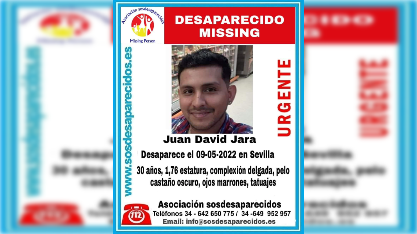 Juan David Jara, el joven desaparecido en Sevilla hace una semana.