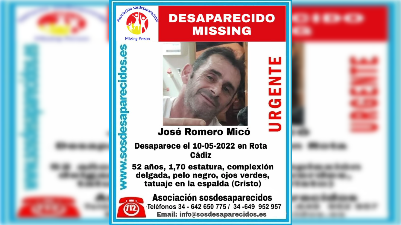 José Romero Micó, el hombre de 52 años desaparecido en Rota.