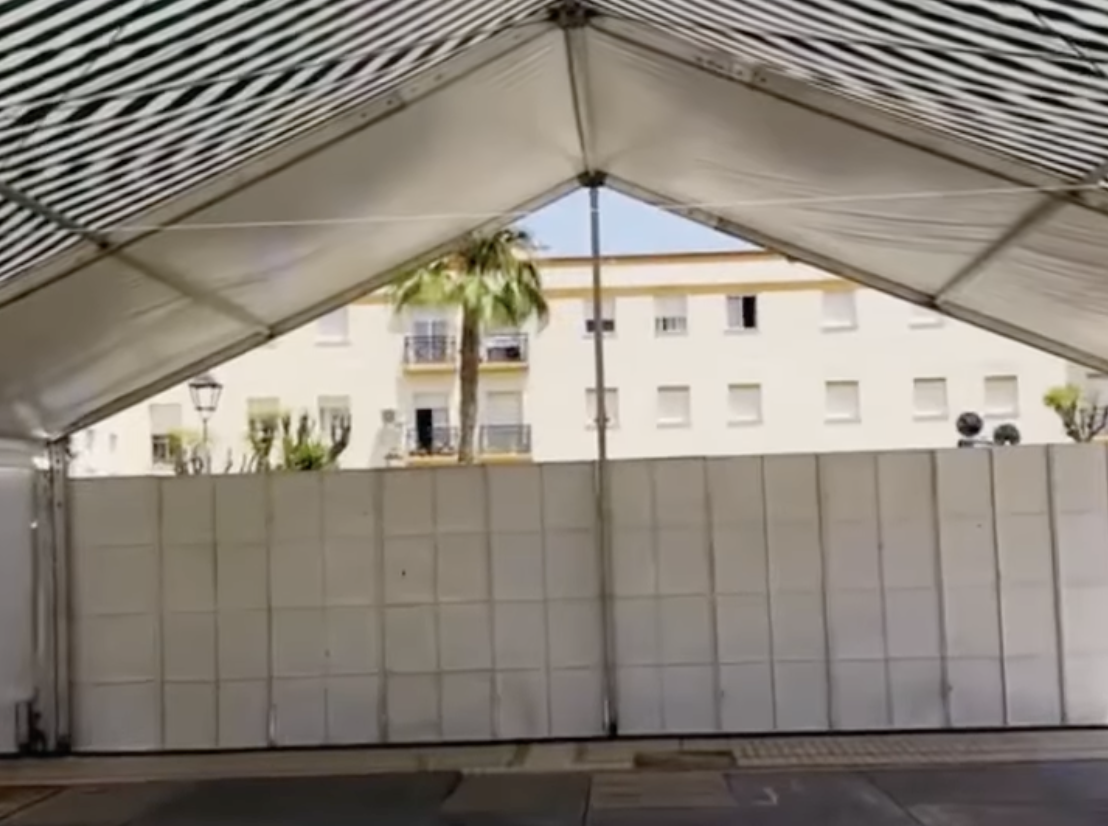 Casetas sin montar en la Feria de la Manzanilla de Sanlúcar.