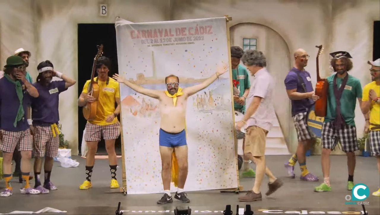 Joaquinito 'el Alegría' representando el cartel.