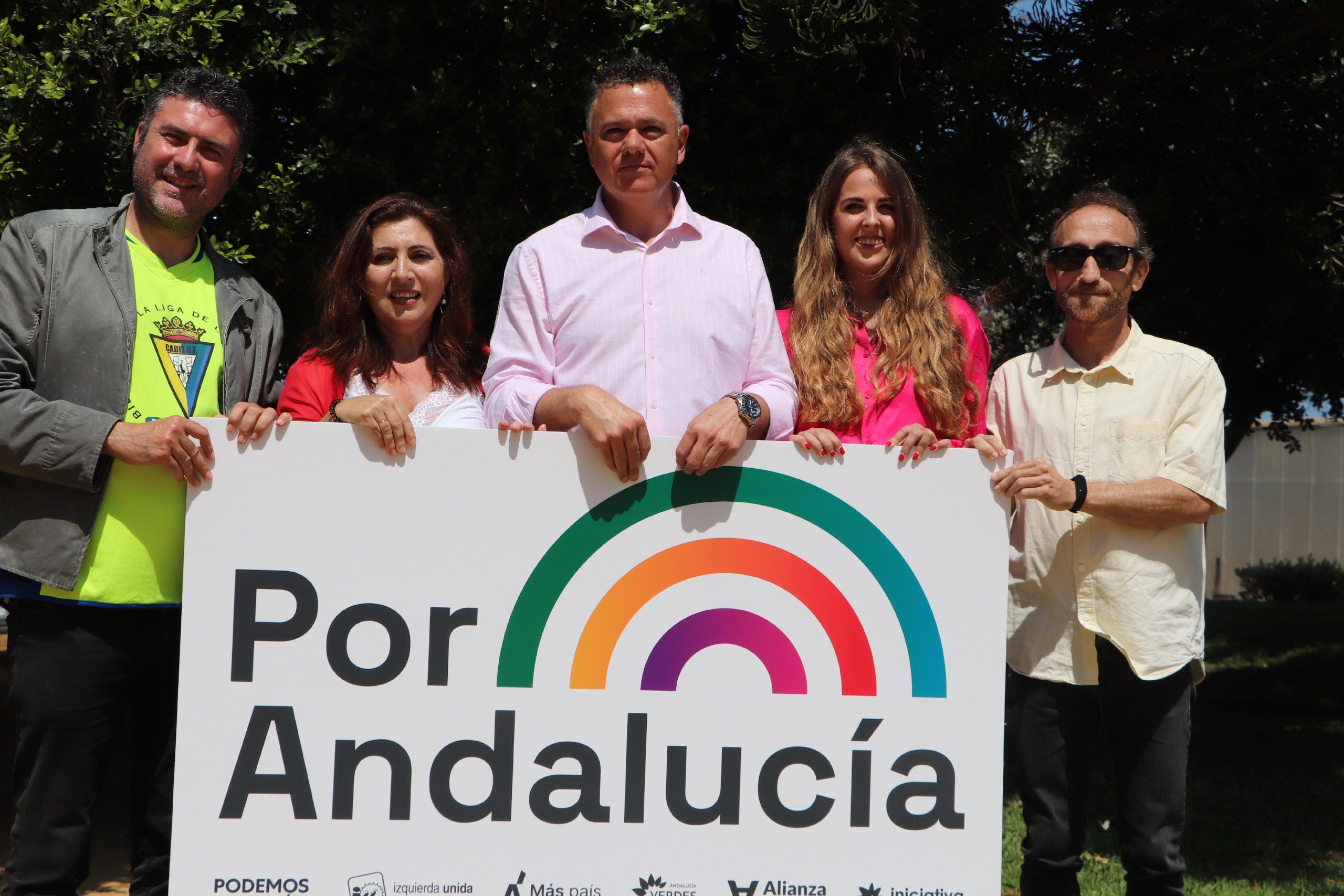 Representantes IU, Podemos, Más País, Equo e IxA han presentado Por Andalucía en Cádiz.