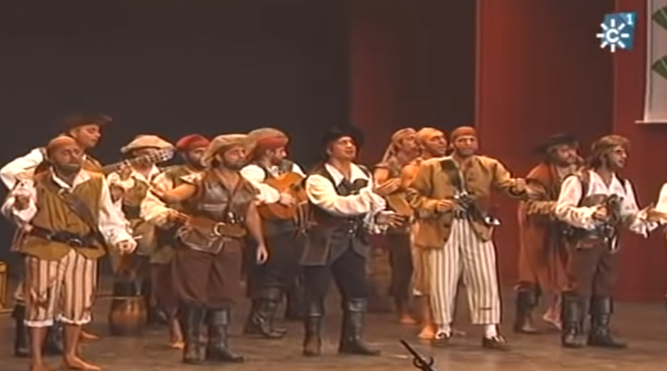 'Los Piratas' en una imagen de archivo, de Martínez Ares, donde cantaba 'Chicuelo'. El mundo del carnaval llora la muerte de Antonio Gómez ‘Chicuelo’