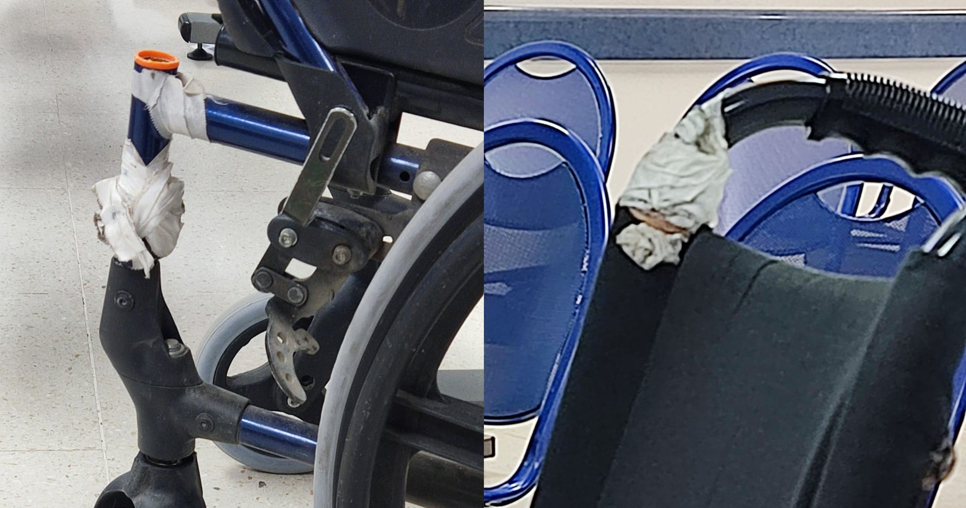 Un sanitario denuncia el mal estado de las sillas de ruedas en un centro del SAS