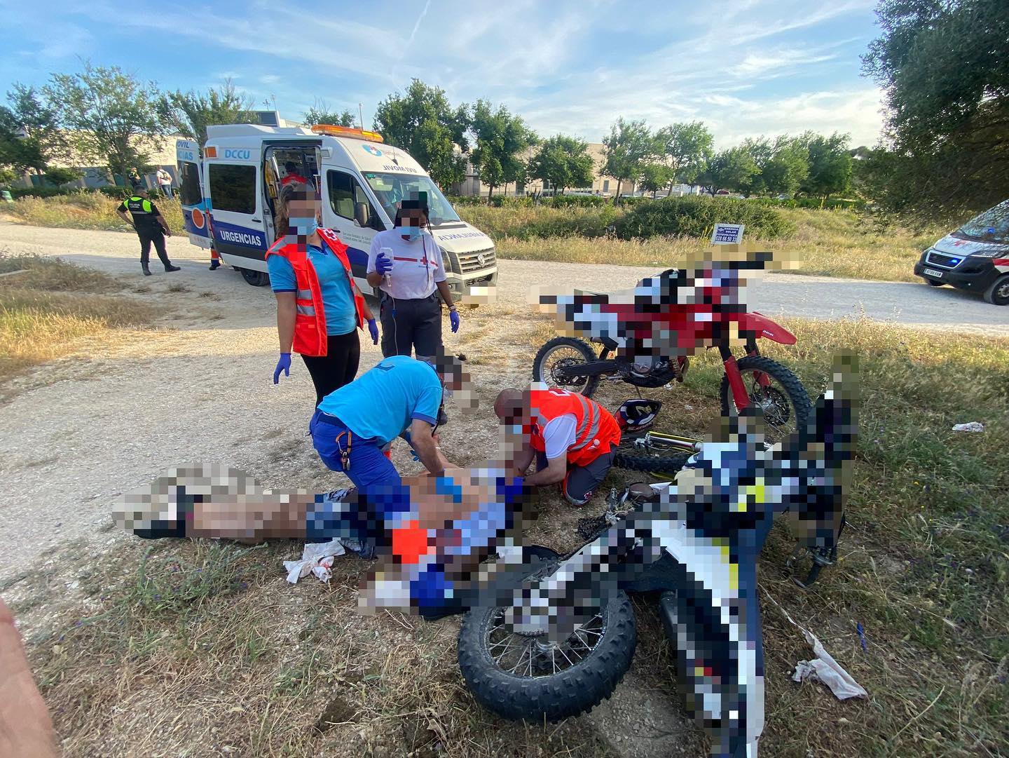 Grave accidente de moto en Medina Sidonia tras huir de la Policía por dar 0,65 en el test de alcoholemia