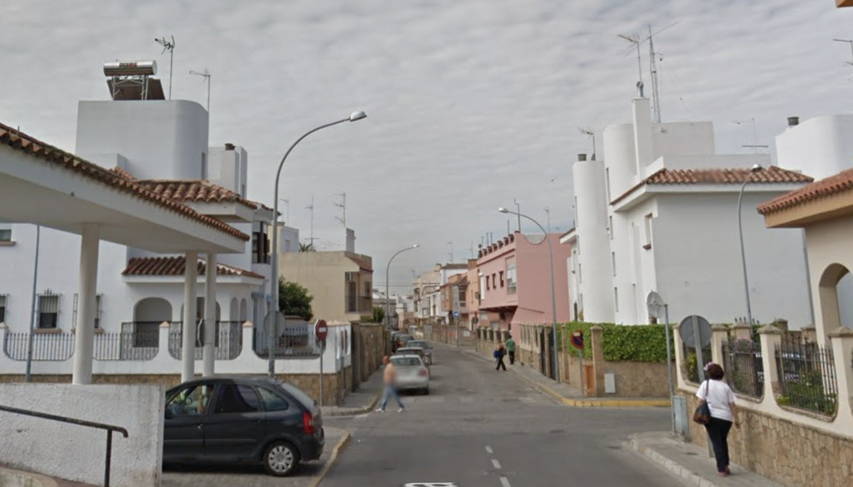 Calle Lope de Vega, donde se ha desmantelado el laboratorio clandestino de droga en Rota, en una imagen de Google Maps.